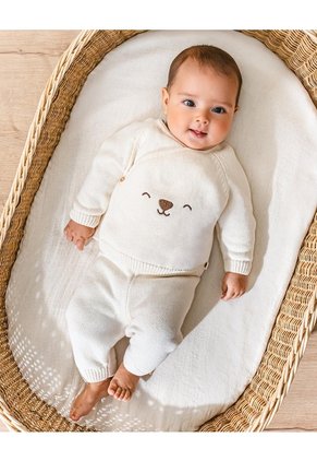 Conjunto Buzo + Pantalón Algodón Bebé Unisex Beige