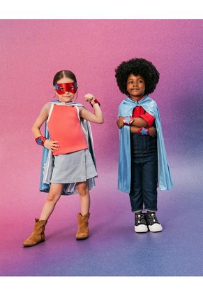 Capa + Antifaz Y Muñequera Halloween Superhéroes