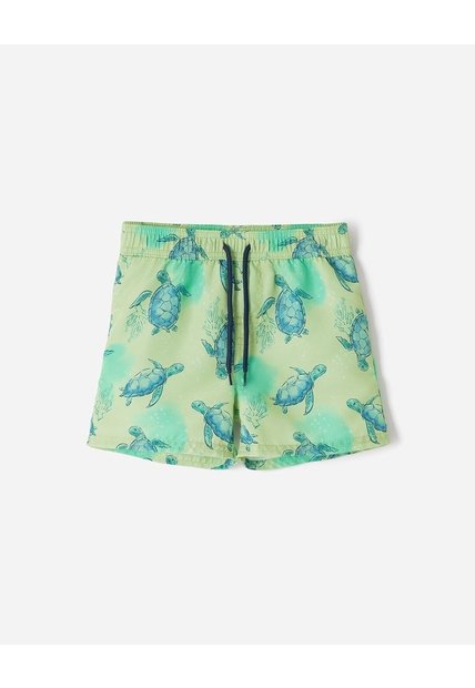 Pantaloneta De Baño Estampada Niño Verde