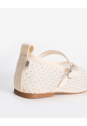 Bailarinas Malla Crudo Niña Beige