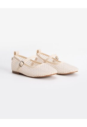 Bailarinas Malla Crudo Niña Beige