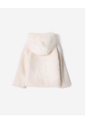 Chaqueta Textura Peluche Crema Unisex Beige
