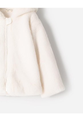 Chaqueta Textura Peluche Crema Unisex Beige