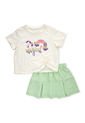 Conjunto, Camiseta Blanca Y Falda Verde Para Bebe Niña Baby Planet de Baby Planet