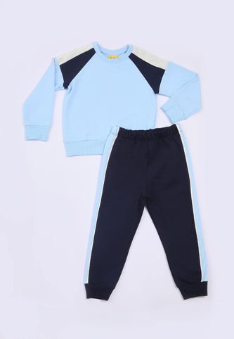 Conjunto De Buzo Y Pantalón Tipo Jogger Azul Para Bebé Niño Baby Planet Baby Planet