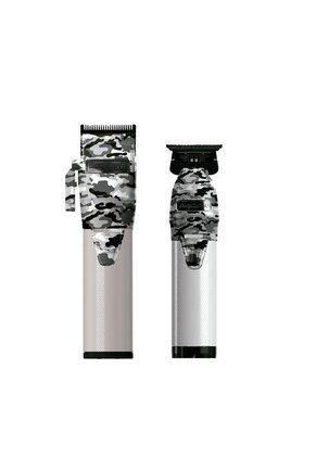 Combo Cortadora Y Patillera Profesional Camo Gris Babylisspro