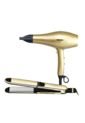 Combo Plancha Profesional Babyliss Optima 3000 Gold Y Secador Ionico 2000W de BabylissPRO
