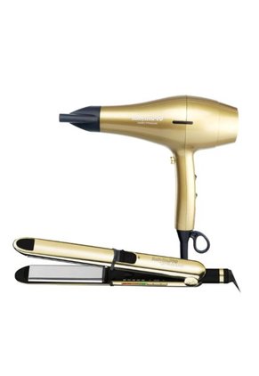 Combo Plancha Profesional Babyliss Optima 3000 Gold Y Secador Ionico 2000W