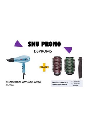 SECADOR PROFESIONAL HEAT WAVE AZUL