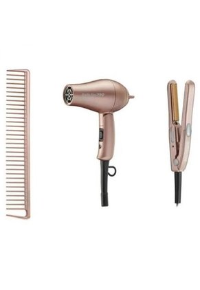 Combo Viajero Secador Babyliss Mini 1000W Y Plancha Mini  3/4" Rose Gold Babyliss