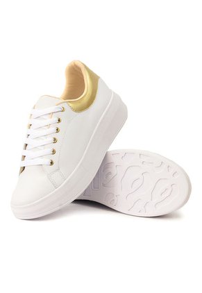 Tenis Blanco X Dorado Ballerinas Riley