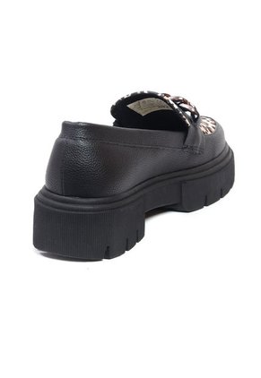 Mocasín Negro X Animal Print Ballerinas Gretta