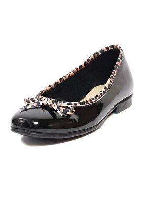 Baleta Dama Negro Con Animal Print Ballerinas Lola
