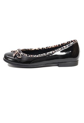 Baleta Dama Negro Con Animal Print Ballerinas Lola