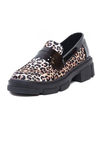 Mocasín Animal Print Negro Ballerinas Lorena Ballerinas