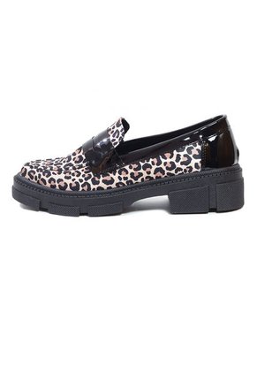 Mocasín Animal Print Negro Ballerinas Lorena