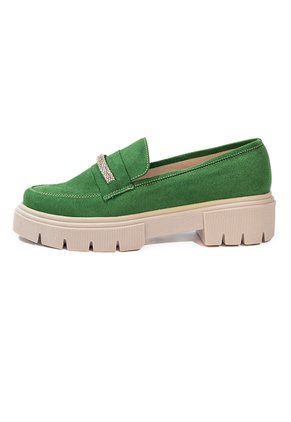 Mocasines De Dama Verde Ballerinas Aura