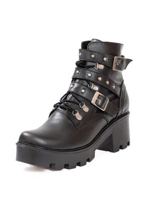 Botines Mujer Cuero Negro Ballerinas Roma