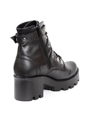 Botines Mujer Cuero Negro Ballerinas Roma