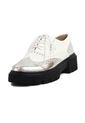 Zapato Oxford Gris Plata X Blanco Ballerinas Marlos de Ballerinas