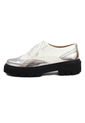 Zapato Oxford Gris Plata X Blanco Ballerinas Marlos de Ballerinas
