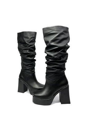 Bota Cosaca Cuero Mujer Negro Ballerinas Zoé