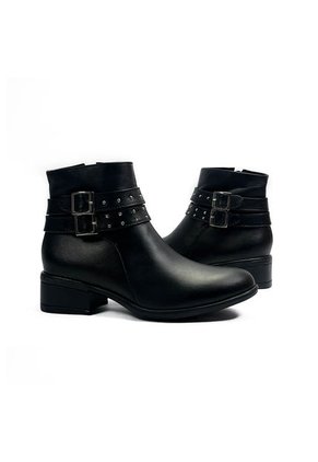 Botín Cuero Para Mujer Negro Ballerinas Ariel