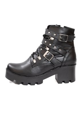 Botines Mujer Cuero Negro Ballerinas Roma