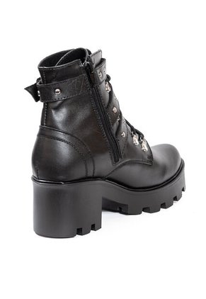 Botines Mujer Cuero Negro Ballerinas Roma