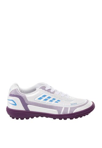 Guayos Salah Para Niños Pasto Sintético Blanco Y Morado Bosi Bambino