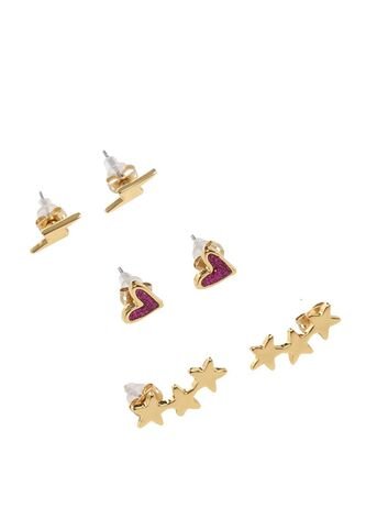 Kit De Aretes Para Niña Galaxy Oro Bosi Bambino