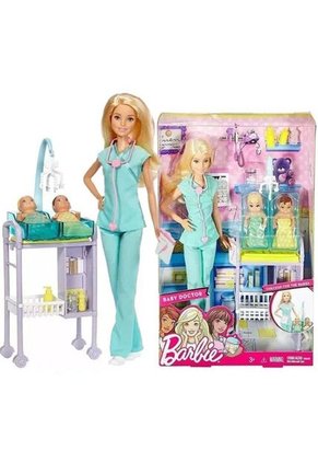 Barbie Careers, Set Pediatra Rubia Con 2 Bebés