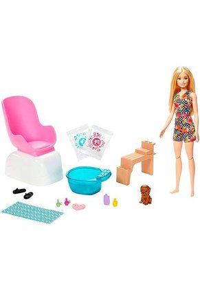 Muñeca Barbie Mani -Pedi Con Salon