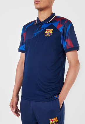 Camiseta Polo Azul-Rojo-Beige FC Barcelona