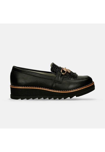 Mocasines Para Mujer Bata Negro Johana