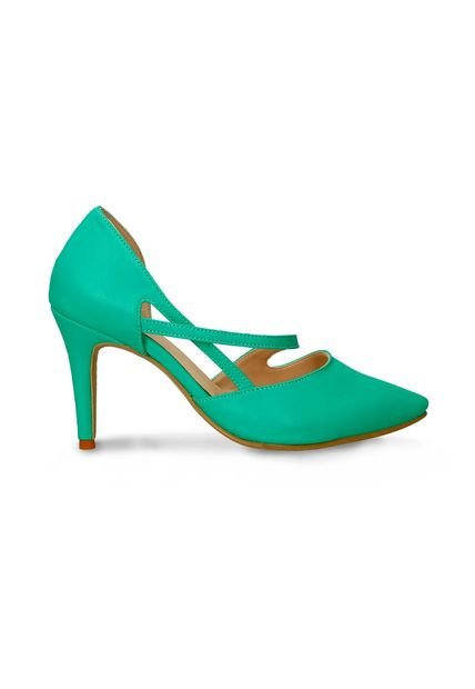 Tacones Verde Bata Hiwar Mujer