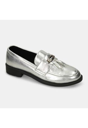 Mocasines Para Mujer Bata Plateado Jesper