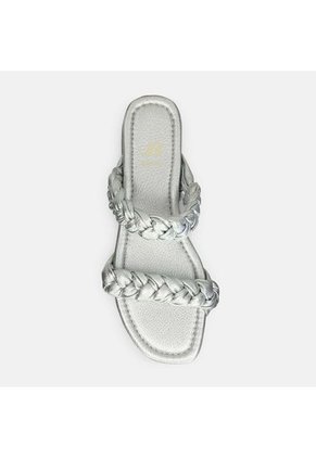 Sandalias Para Mujer Bata Plateado Kandela