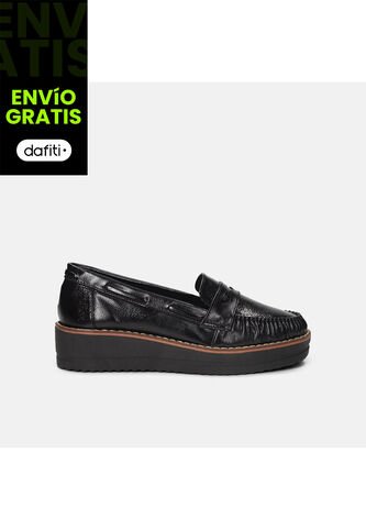 Mocasines Para Mujer Bata Negro Vitello Bata