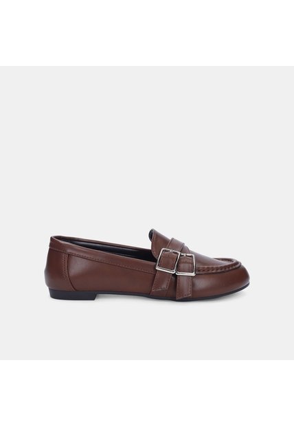 Mocasines Para Mujer Bata Café Oscuro Virginia Flat