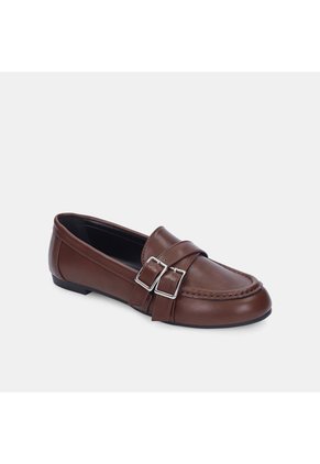 Mocasines Para Mujer Bata Café Oscuro Virginia Flat