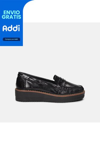 Mocasines Para Mujer Bata Negro Vitello Bata