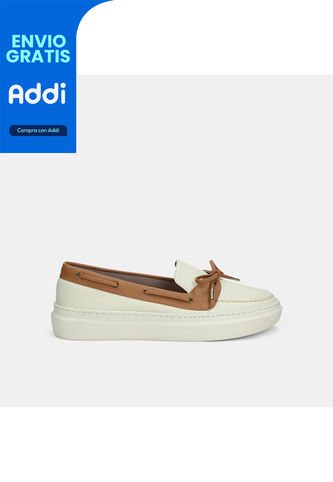 Mocasines Para Mujer Bata Blanco Hueso Bata
