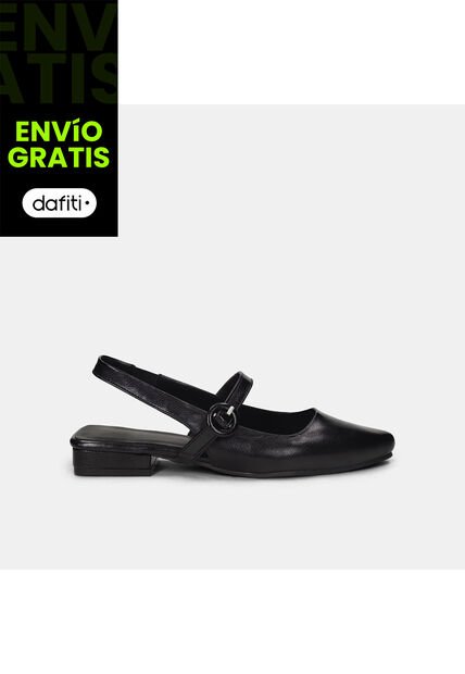Baletas Para Mujer Bata Negro Boro Flat