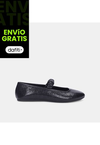 Baleta Para Mujer Bata Negro Delhi Flat Bata