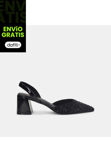 Tacones Para Mujer Bata Negro Alta