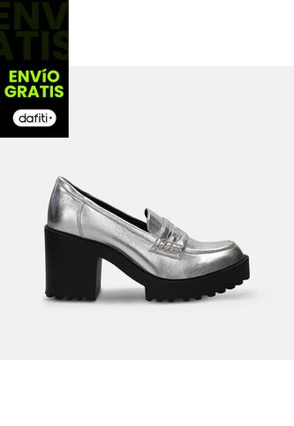 Tacones Para Mujer Bata Plateado Janna Bata