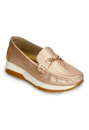 Mocasines Oro Rosa Bata Comfit Huli Mujer