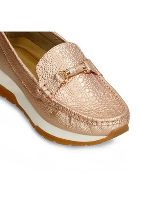 Mocasines Oro Rosa Bata Comfit Huli Mujer