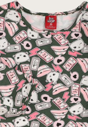 Vestido Verde-Multicolor Bee Loop